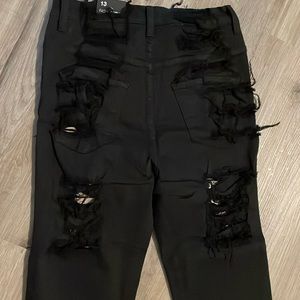 Fashion, nova black skinny destroyed leg, jeans, very sexy and elegant